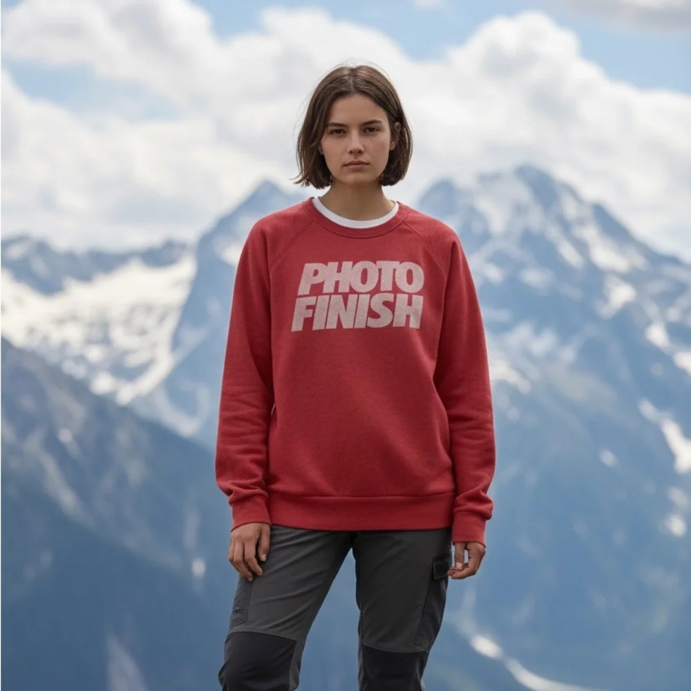 Alternative Earth Red Sweatshirt with White Graphic - Photo Finish - Picture 7 of 7